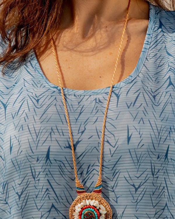 Casual Floral Tunic Round Neckline Shift Dress